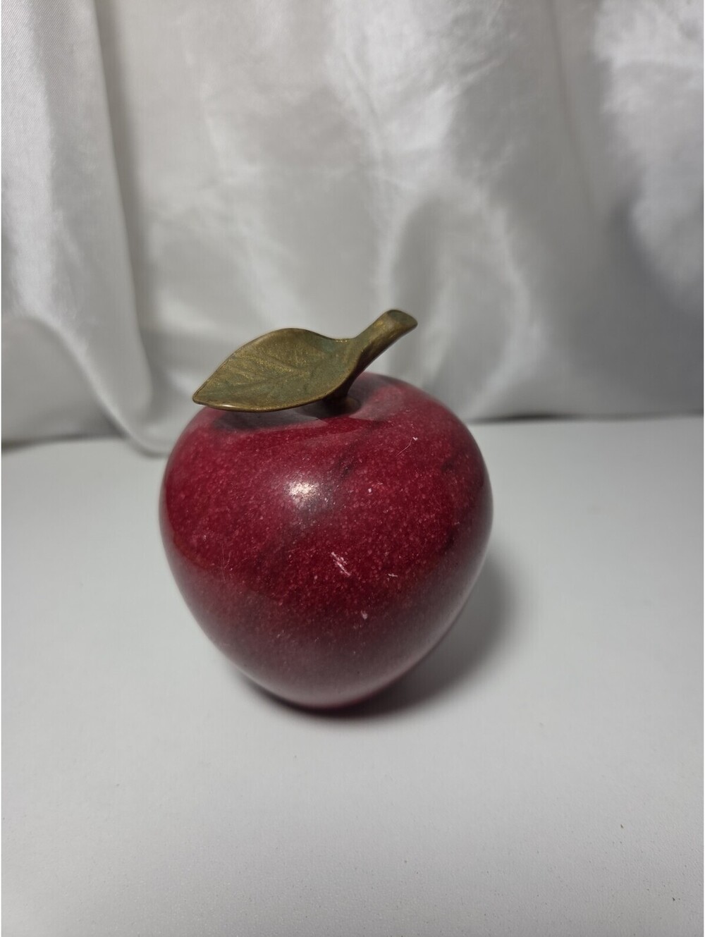 Vintage Red Apple Paperweight Marble Alabaster Love Apple Of My Eye Teacher Gift